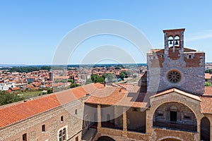 City panorama of Perpignan buildings