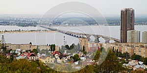 City panorama on the river