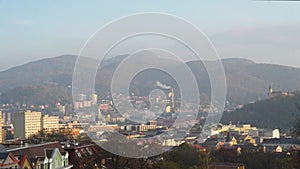 City panorama Usti nad Labem aerial view idustrial