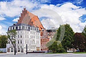 City panorama of Wroclaw and the Church of St. Stanislaus, Dorothy and Vaclav