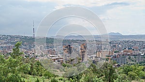 city panorama in yerevan capital of armenia