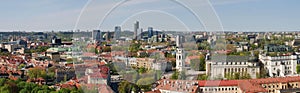City panoramic view - old and new Vilnius