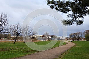 City park near industrial area of Parnu bay.