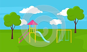 City park playgroud background vector photo