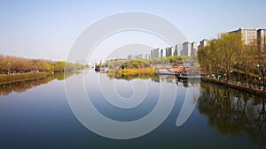 City Park in spring, Hancheng Lake Park in the northern suburb of Xi`an, Shaanxi Province, China