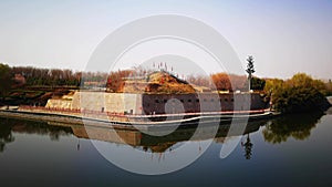 City Park in spring, Hancheng Lake Park in the northern suburb of Xi`an, Shaanxi Province, China