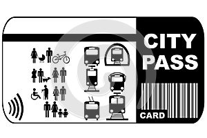 City pass debit card on white background