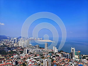 The city of penang from the sky bridge