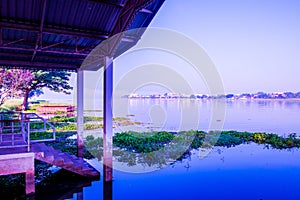 The city beside Phayao lake in winter season