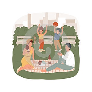 City picnic isolated cartoon vector illustration.