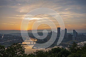 City of Pittsburgh, Pennsylvania at sunrise