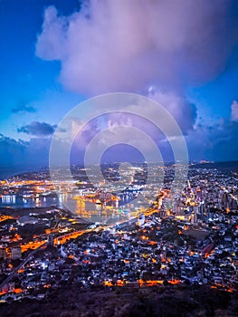 City of Port louis by night mauritius