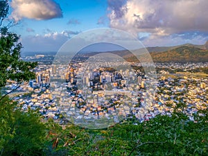City of port louis from top of Signal Mountain Mauritius