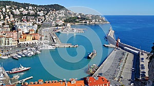 City and Port of Nice on French Riviera