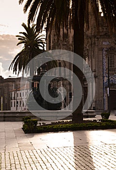 Porto, Portugal. Central square Praca de Gomes Teixeira