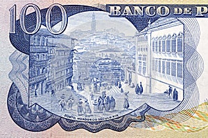 La ciudad de en 19siglo portugués dinero 