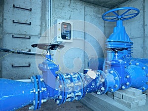 City potable water pipeline in concrete shafts with 500mm Gate valve