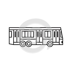 City Public Bus Icon in Line Art