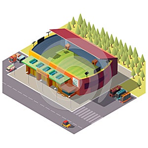 City public stadium building isometric vector