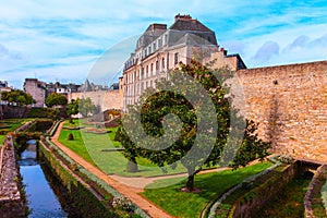 City ramparts and historical buildings Vannes Brittany France