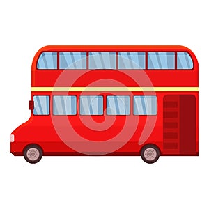 City red bus icon cartoon vector. Tourist traffic truck