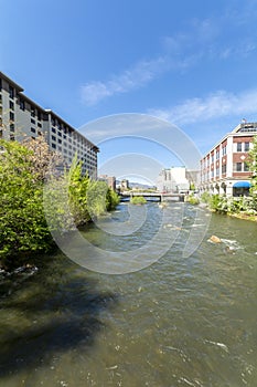 City of Reno on the River Truckee, USA.