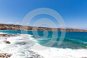 City Rethymno on beach of Island Crete