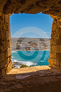 City Rethymno on beach of Island Crete