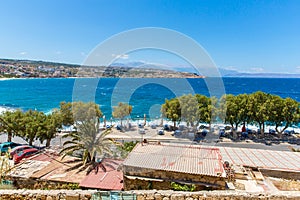 City Rethymno on beach of Island Crete