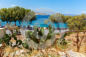 City Rethymno on beach of Island Crete