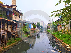 City river rubbish congested pollution