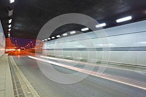 City road tunnel of night scene