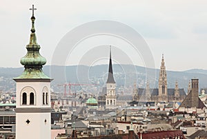 City from roof in Vienna, Austria