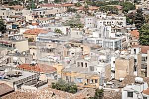 City rooftop view from above. Southern part of Nicosia. Cyprus