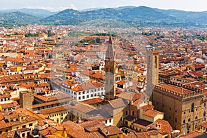 City rooftops and Bargello in Florence, Italy photo