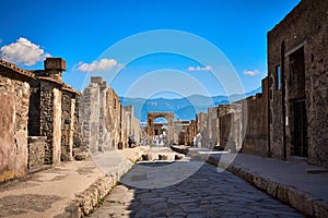 The city ruins of Pompeii Italy