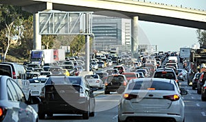 City rush hour traffic jam