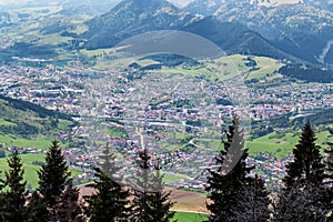 City Ruzomberok from hill Predny Choc, Slovakia