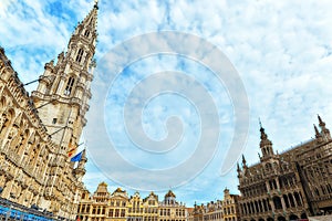 City`s Town Hall on Grand Place Grote Markt.