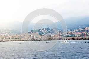 City of San Remo, Italy, view from the sea.