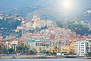 City of San Remo, Italy, view from the sea.