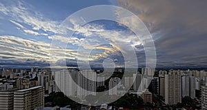 City Sao Jose dos Campos - Sao Paulo, Brazil - at sunset with cloudy sky