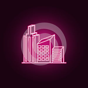 City scape line neon icon. Elements of City set. Simple icon for websites, web design, mobile app, info graphics
