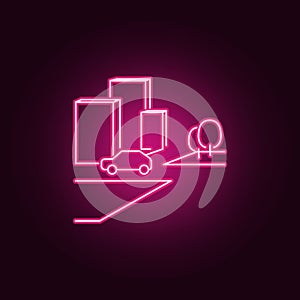 City scape line neon icon. Elements of City set. Simple icon for websites, web design, mobile app, info graphics