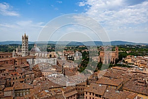 City scape roofs churches Siena, Tuscany, Toscana, Italy, Italia