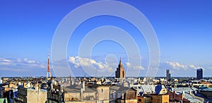 City scape with skyline and TV tower