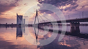 City scape with Vansu bridge in sunset photo