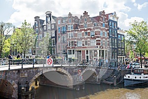 City scenic in Amsterdam Netherlands at the Prinsengracht