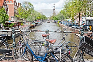 City scenic in Amsterdam Netherlands at the Prinsengracht