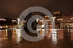 City scenic from Amsterdam at the Nieuwmarkt in the Netherlands